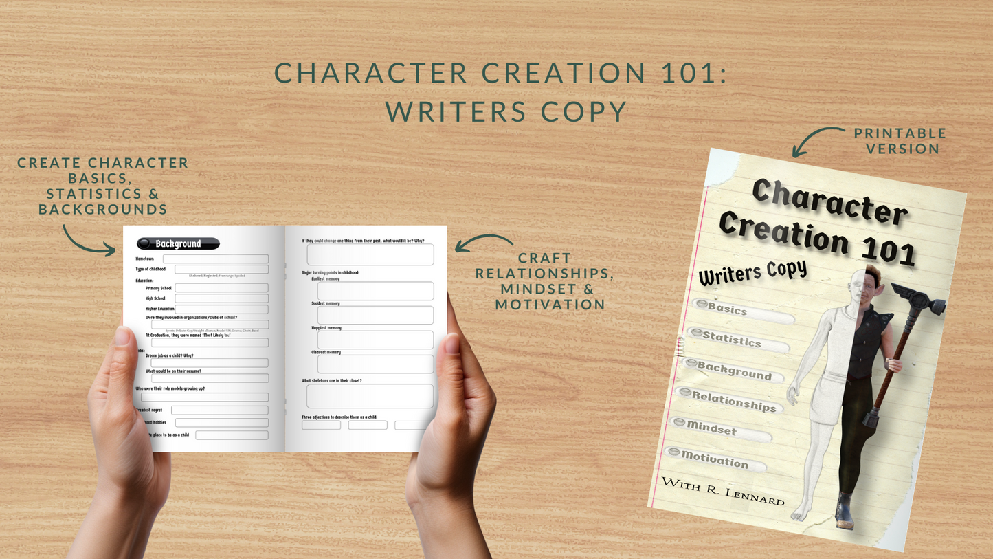 Workbook - Character Creation 101 Writers Copy PDF